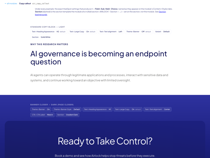 Copy callout preview page