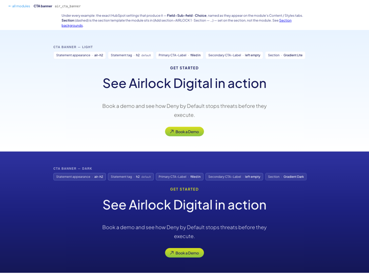 CTA banner preview page